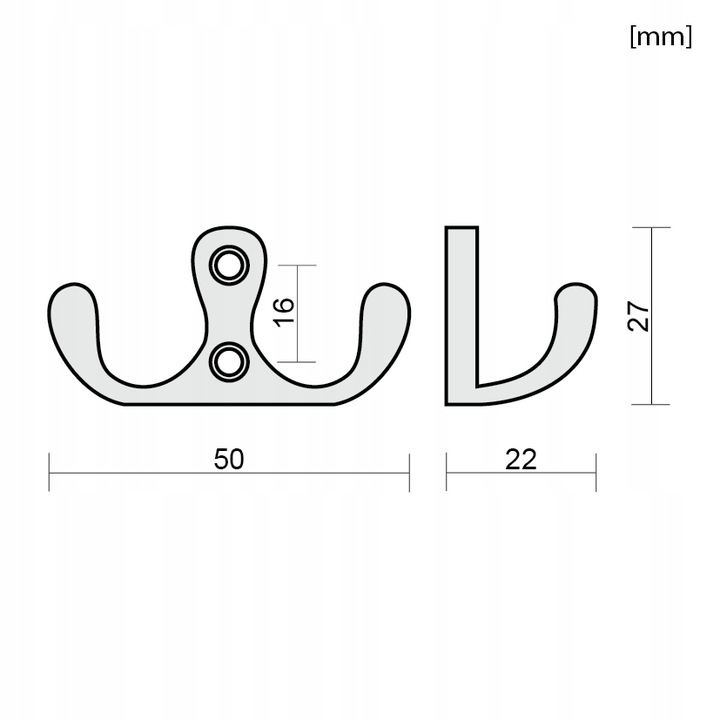 10x HACZYK NA UBRANIA CZARNY WIESZAK NA UBRANIA ŚCIENNY WIESZAK