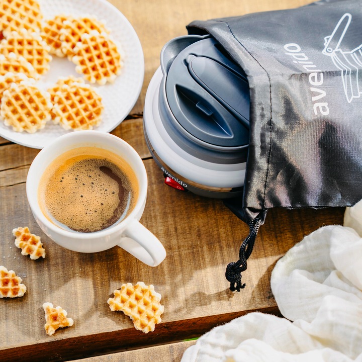 Czajnik Turystyczny Składany Silikonowy Szary AGD Drobne Do Kuchni