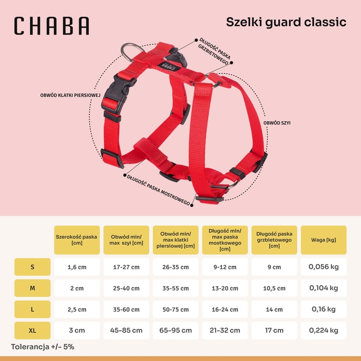 Lekkie Szelki dla Dużego Psa GUARD Bezuciskowe Regulowane Solidne Mocne r.L