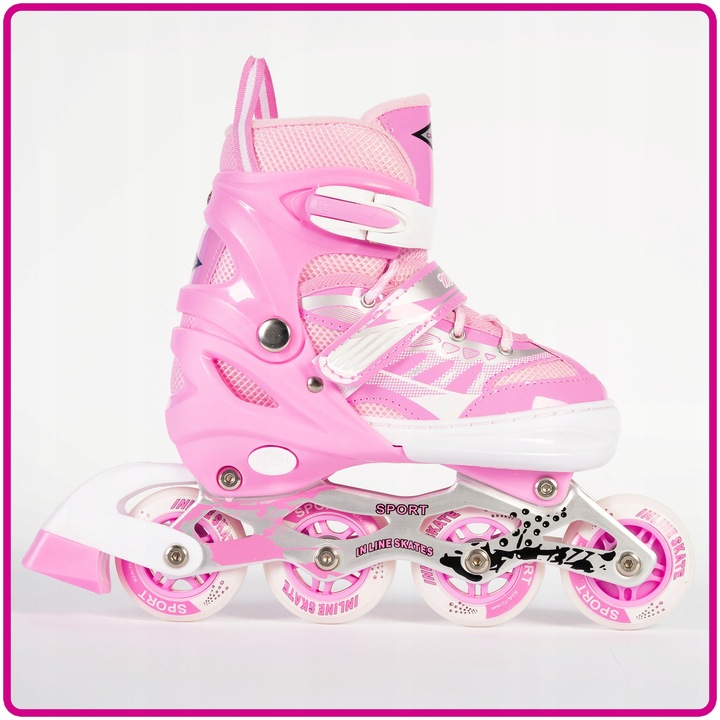 ROLKI REGULOWANE DLA DZIECI DZIEWCZYNKI 38-41 RÓŻOWE DZIECIĘCE MŁODZIEŻOWE