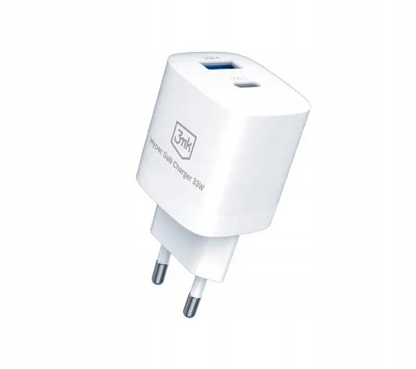 Ładowarka sieciowa uniwersalna 3mk Hyper GaN Charger 33W USB / USB-C Biała