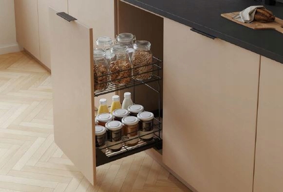 KOSZ CARGO MINI DOLNE PODBLATOWE 2 PÓŁKI 300 CICHY DOMYK WYSUW CHROM