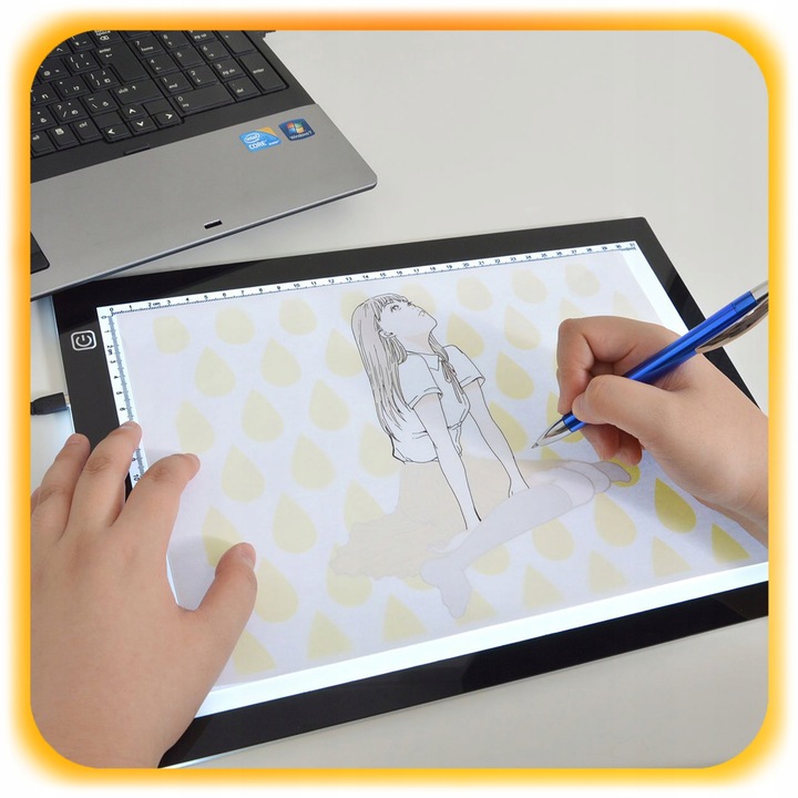 PODŚWIETLANA DESKA KREŚLARSKA LED TABLET GRAFICZNY DO RYSOWANIA A4 PREZENT