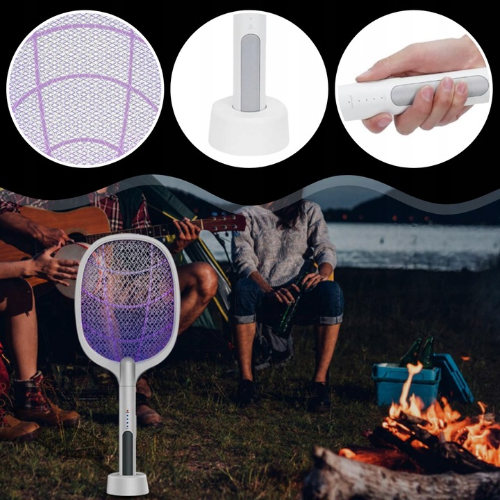 ELEKTRYCZNA ŁAPKA NA MUCHY PACKA NA OWADY KOMARY RAŻĄCA PRĄDEM