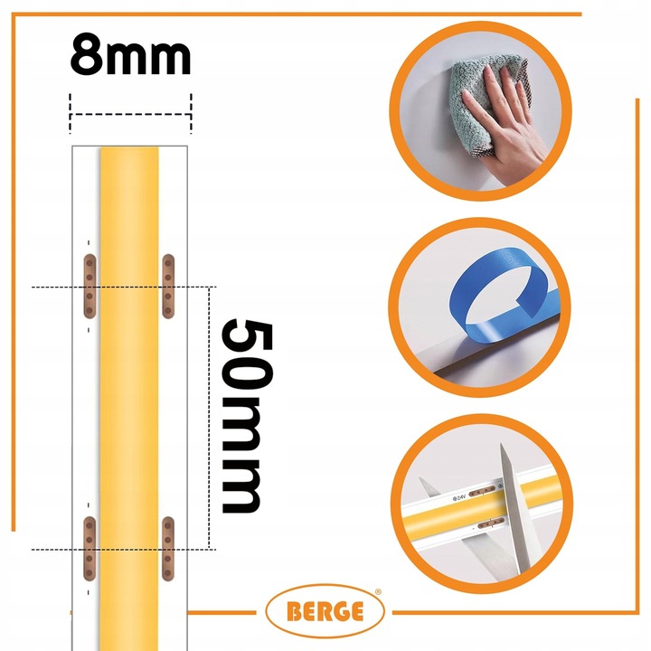Taśma LED COB Neon 24V 5m 9W/m 480 diod 45W 4000K Neutralna Mocna