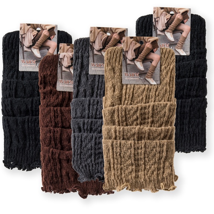 5x Ocieplacze damskie z angory prążkowane Wełniane getry zimowe CIEPŁE