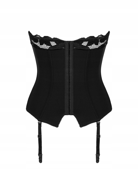 Obsessive Gorset Damski z Elegancki z Koronką i Siateczką M/L Czarny