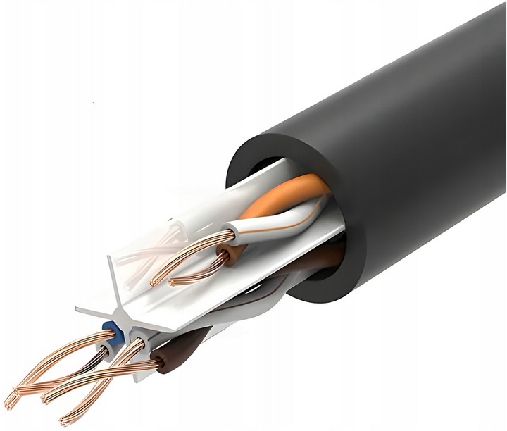 KABEL SIECIOWY LAN CAT 6 UTP PRZEWÓD INTERNETOWY ETHERNET RJ45 CZARNY 30m