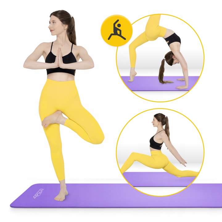 MATA DO ĆWICZEŃ JOGI GIMNASTYCZNA TRENINGOWA FITNESS KARIMATA GRUBA 1,5 CM