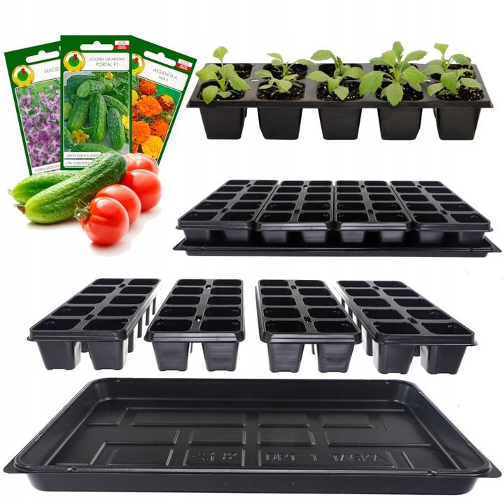 WIELODONICZKA DO SIEWU DONICZKA DO WYSIEWU ROZSAD TACA PODSTAWKA 40szt