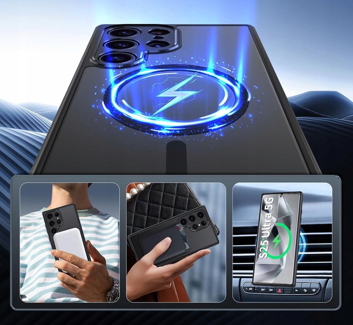 Etui do Samsung Galaxy S25 ULTRA CASE Wzmacniane MATOWE MAGNETYCZNE + SZKŁO