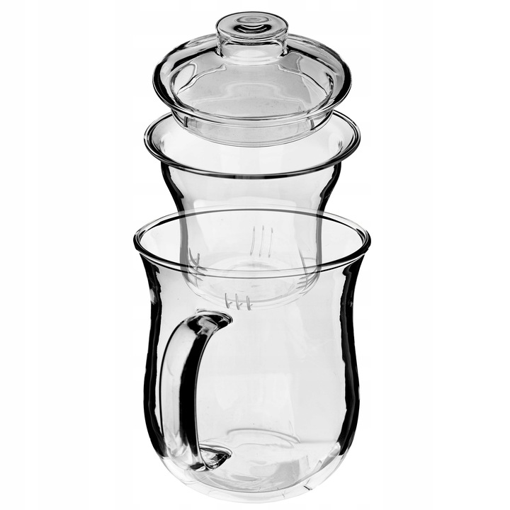 KUBEK Z ZAPARZACZEM DO HERBATY ZIÓŁ 370ml SITKO SZKLANY POKRYWKĄ TERMICZNY