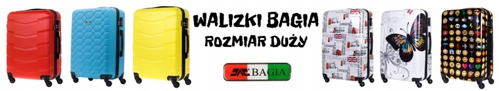 DUŻA WALIZKA PODRÓŻNA POLIPROPYLEN + POSZERZENIE SUWAKA BAGIA 100L