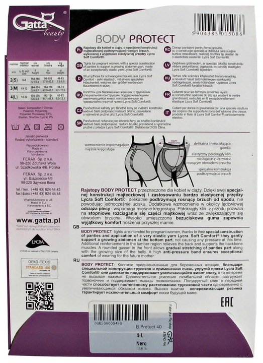 Rajstopy ciążowe Gatta Body Protect 40 DEN 4 L