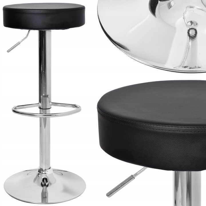 HOKER BAROWY OBROTOWY STOŁEK TABORET KRZESŁO Z EKOSKÓRY BAROWE