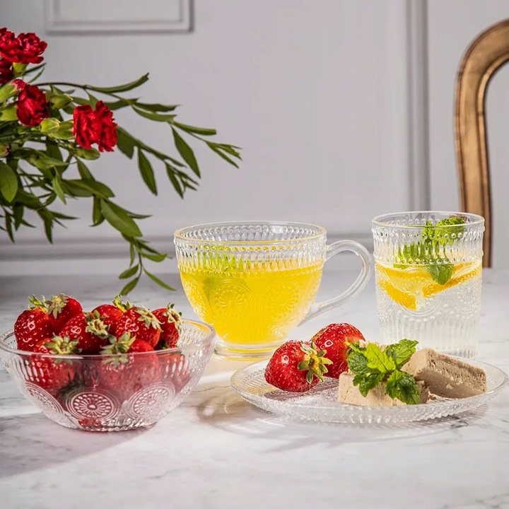 Talerzyki deserowe Talerze do ciasta Altom Design Daisy 17 cm Zestaw 6 szt