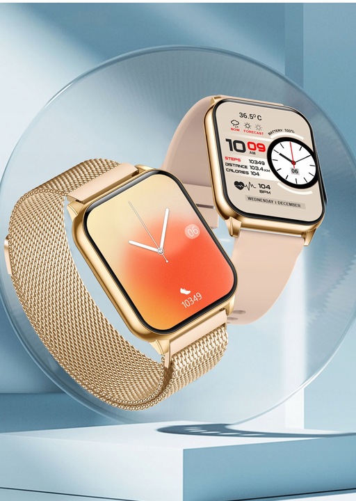 SMARTWATCH ZEGAREK DAMSKI POLSKIE MENU ROZMOWY CIŚNIENIE PULS SPORT ZDROWIE