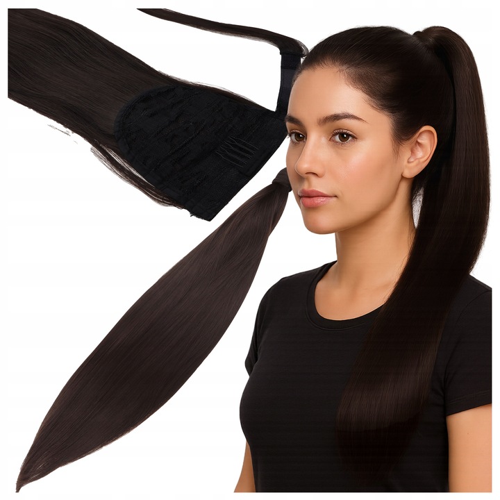 Włosy Syntetyczne Doczepiane Kucyk Kitka Dopinka Treska 60 cm jak Naturalne