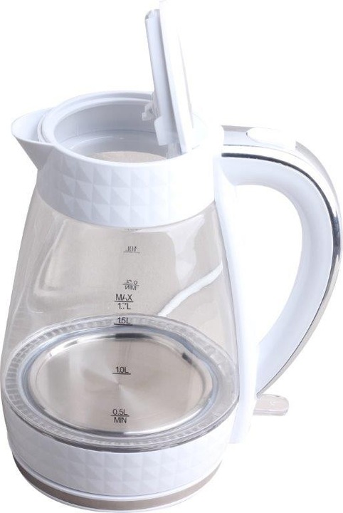 Czajnik elektryczny bezprzewodowy szklany biały 1,7l 2200 W Łucznik