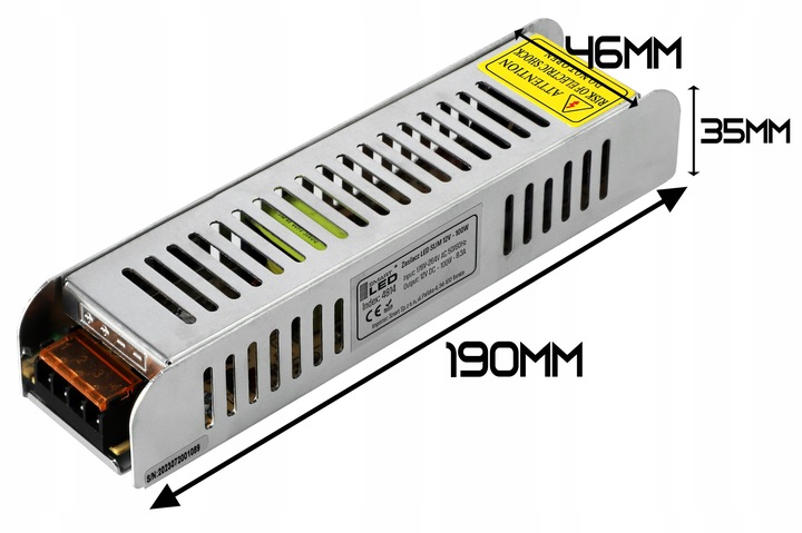 Zasilacz 12V do taśma LED 8,5A 100W slim montażowy modułowy przemysłowy