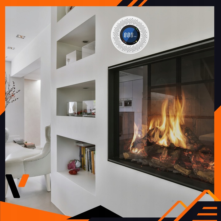 CZUJNIK CZADU DETEKTOR TLENKU WĘGLA EKRAN LCD CERTYFIKOWANY GŁOŚNY