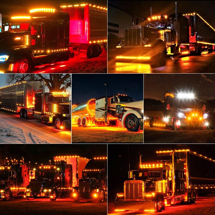 10x LAMPA OBRYSOWA OBRYSÓWKA DIODOWA LED POMARAŃCZOWA + ZESTAW ŚRUBEK