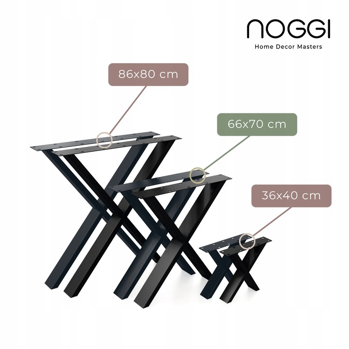 Nogi do stołu lawy biurka stolika metalowe loftowe industrial X 2szt