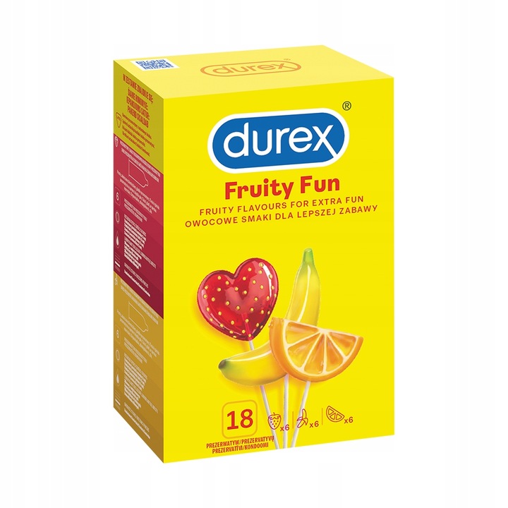 PREZERWATYWY DUREX FRUITY FUN 18 SMAKOWE ZAPACHOWE