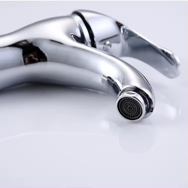 BATERIA ŁAZIENKOWA UMYWALKOWA KRAN DO UMYWALKI STOJĄCA CHROM STAŁA WYLEWKA