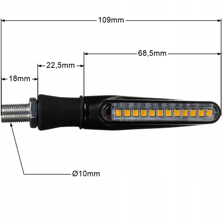 KIERUNKOWSKAZY LEDowe DYNAMICZNE KPL gwint M10