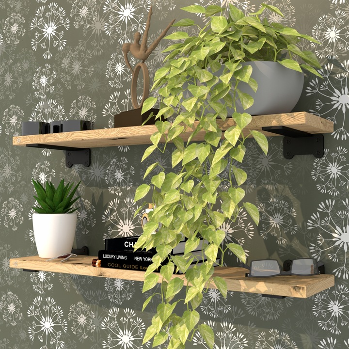 Wspornik typ T 150 mm, uchwyt półki drewnianej podpórka loft, czarny