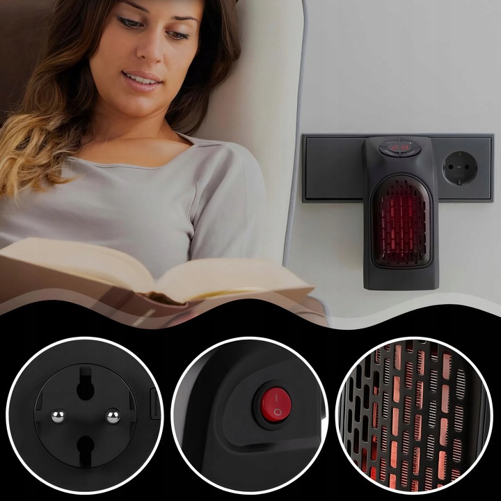 TERMOWENTYLATOR FARELKA ELEKTRYCZNA GRZAŁKA Z REGULACJA TEMPERATURY + TIMER