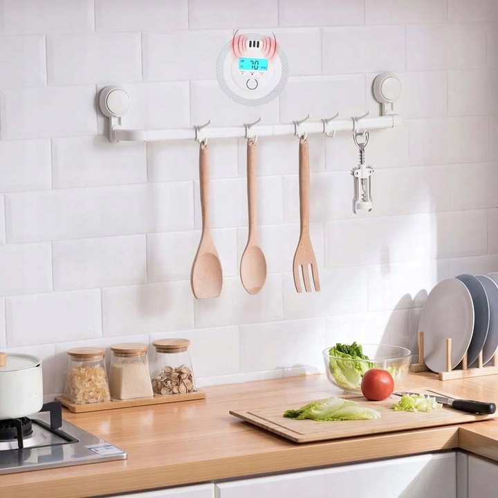 CZUJNIK CZADU GAZU WYKRYWACZ DETEKTOR TLENKU WĘGLA BEZPRZEWODOWY LCD ALARM