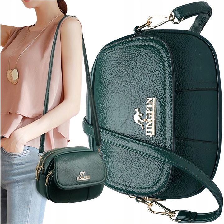 Torebka kuferek listonoszka skórzana na ramię Kangurek kopertówka Damska