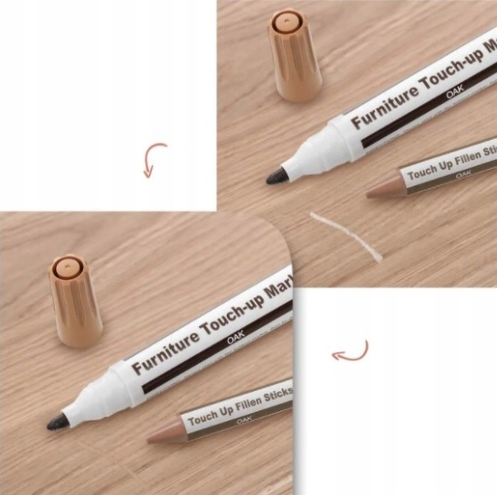 ZESTAW DO NAPRAWY PANELI MEBLI 27 sztuk MARKERY WOSKI + LAKIER UV