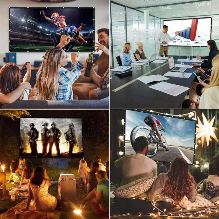 EKRAN PROJEKCYJNY do projektora Rzutnika Przenośny Zwijany 16:9 120 Cali