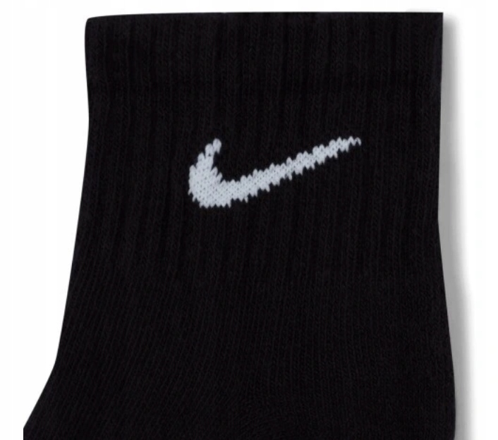 SKARPETY NIKE EVER DAY UNISEX ROZMIAR 34-38 CZARNE PÓŁWYSOKIE 3 PARY