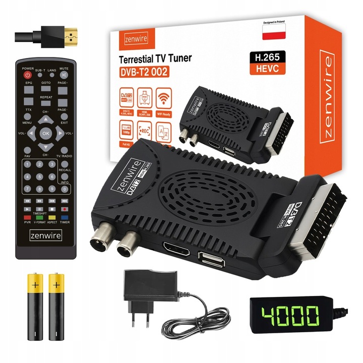 Tuner Dekoder Satelitarny DVB-T2 HEVC H.265 WiFi Telewizji Naziemnej