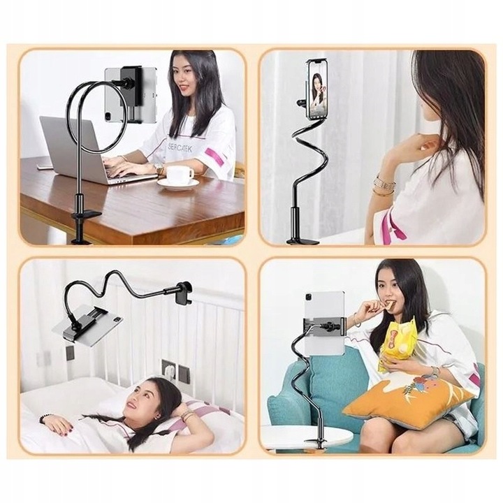 UCHWYT NA TABLET NA TELEFON STOJAK STATYW ELASTYCZNY MOCNY