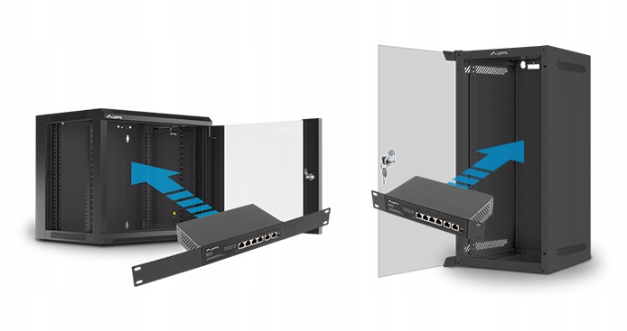 SWITCH LANBERG 4X 100MB POE+/2X RACK 60W 10' 19'