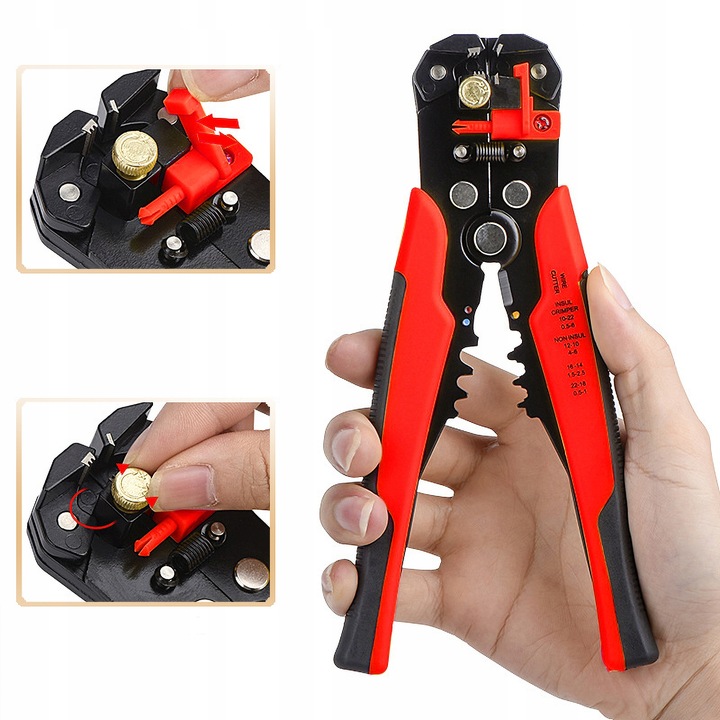 ŚCIĄGACZ IZOLACJI AUTOMATYCZNE SZCZYPCE KABLI PRZEWODÓW ZACISKARKA 3W1