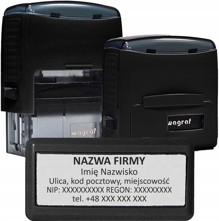 WAGRAF B3s - PIECZĄTKA FIRMOWA - do 6 wersów - 12 kolorów obudowy do wyboru