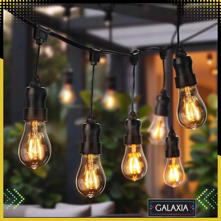 GIRLANDA ŚWIETLNA OGRODOWA 20m Żarówki 20 LED Zewnętrzna Lampki