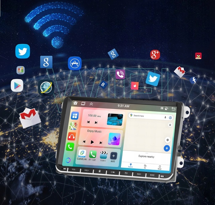 RADIO 9'' 4GB/64GB ANDROID 15 GOLF V VI PASSAT B6 B7 SEAT SKODA