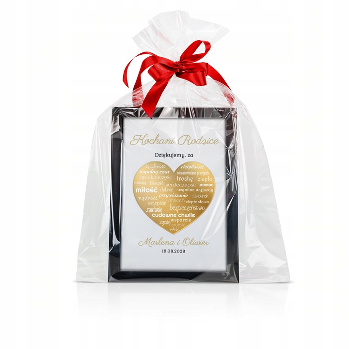 Podziękowania KOMUNIA Św DLA CHRZESTNYCH RAMKA 3D DZIADKÓW PREZENT obraz