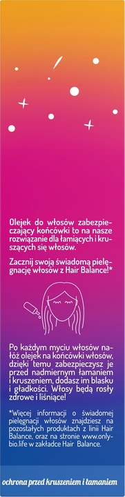 Hair in Balance by ONLYBIO olejek zabezpieczający końcówki 80ml