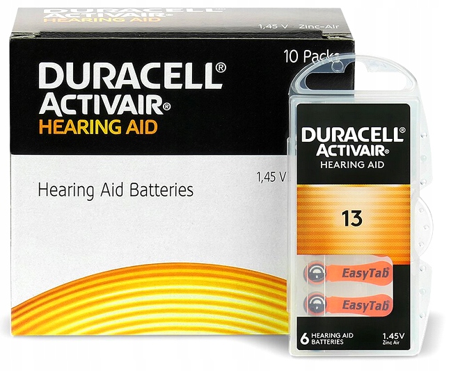 36x BATERIE DO APARATÓW SŁUCHOWYCH DURACELL ACTIVAIR TYP 13