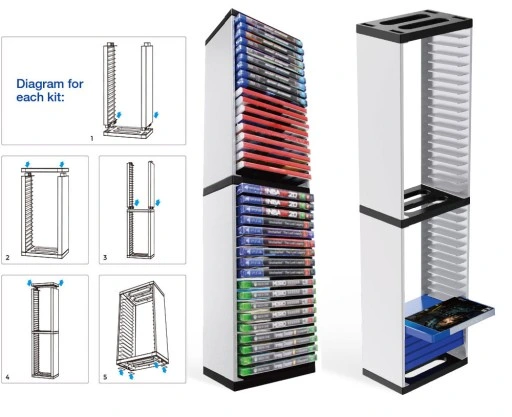 Stojak na gry Podstawka Półka na 36 gier do PS5, PS4, Xbox One, Xbox Series