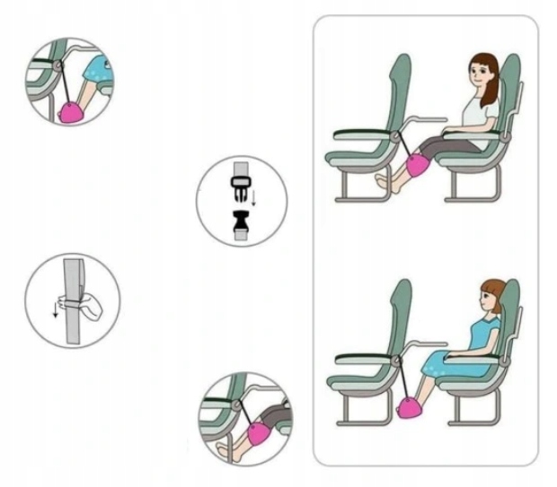 PODNÓŻEK PODRÓŻNY DO SAMOLOTU PRZENOŚNY SKŁADANY WISZĄCY MINI HAMAK NA NOGI