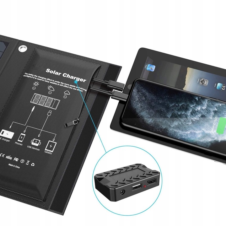 ŁADOWARKA SOLARNA 5V PANEL SOLARNY SŁONECZNY 21W